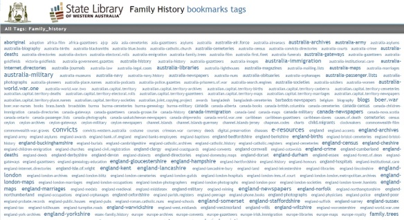 State Library family history bookmarks