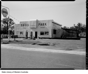 Shell Park Service Station Yarloop proprietor L.A. Kennewell 1956 114188PD 