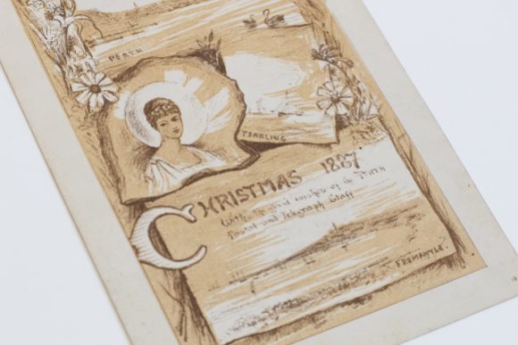Christmas 1887, With the good wishes of the Perth Postal and Telegraph Staff. Prinsep Family papers, ACC 7093A/86